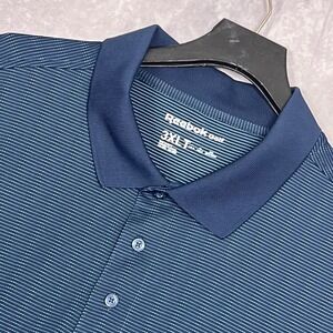 Reebok Golf Polo Shirt Mens 3XLT Blue Excellent Micro Stripe Performance Tall